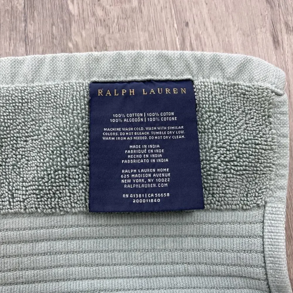Ralph Lauren Hand Towel Stone Blue 100% Cotton 21